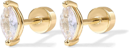 Pear Cut Studs | Gold
