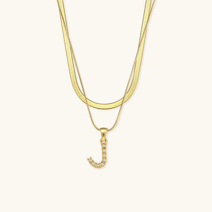 Fiona Layered Gold Initial Letter Halskette