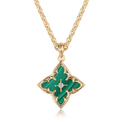 Brown Clover Pendant Halskette | Gold