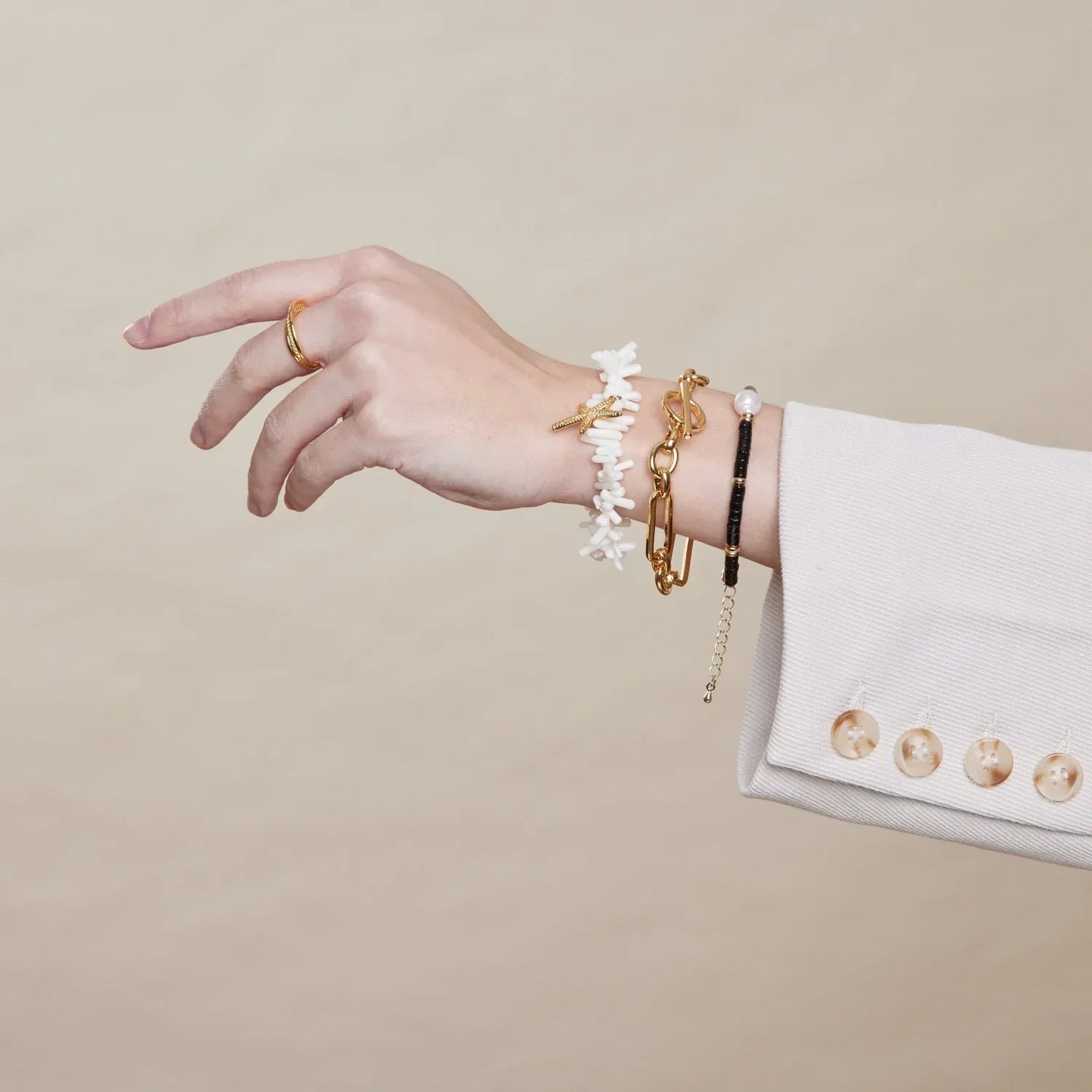 Link T-Bar Armband | Gold