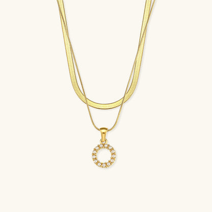 Fiona Layered Gold Initial Letter Halskette
