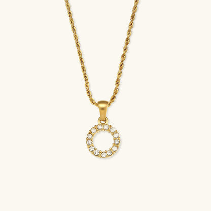 Maeve Letter Initial Diamant Halskette