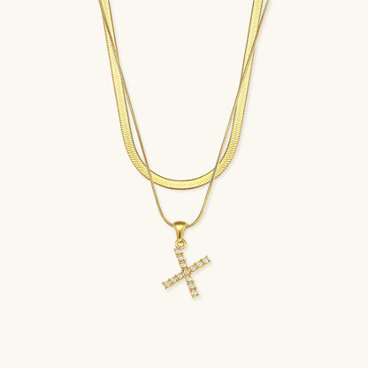 Fiona Layered Gold Initial Letter Halskette