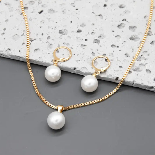 Golden Grace Perlen-Schmuckset | Gold
