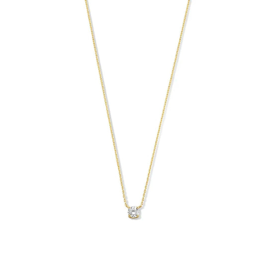 Cléa Moissanite Stein Halskette | Gold