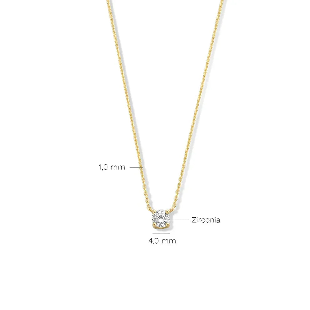 Cléa Moissanite Stein Halskette | Gold